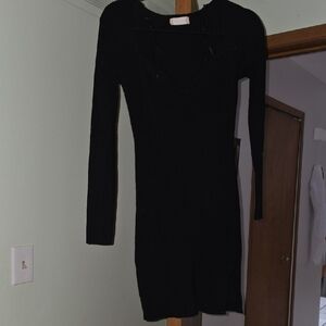 Elegant Black Long Sleeve Dress